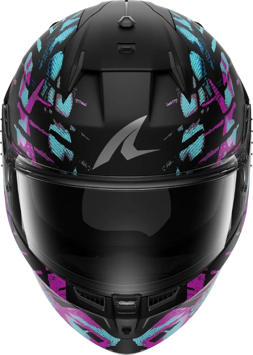 Shark D-Skwal 3 Reptile Helm - S - Zwart/Turquoise/Paars