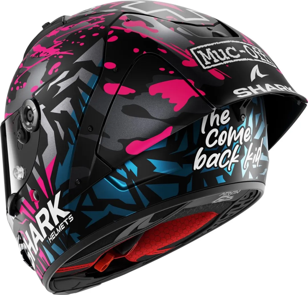 Shark Aeron GP FIM 2 Replica Carbon Helm - 2XL - Violet/Zwart