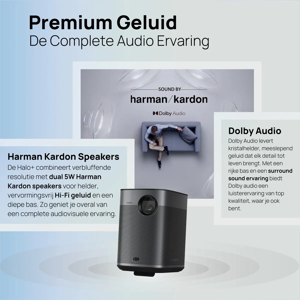 XGIMI Halo+ Smart Projector - 700 ISO Lumen - Lichtgrijs - afbeelding 6 van 6