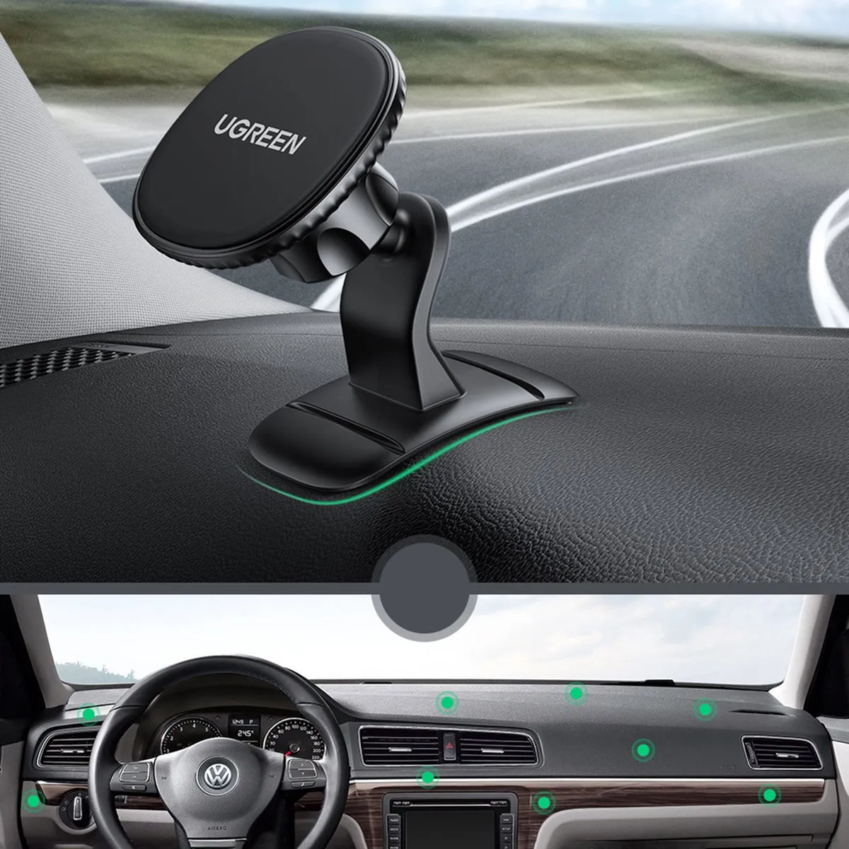 Ugreen Magnetische Dashboard Telefoonhouder 7.2 Inch - Zwart