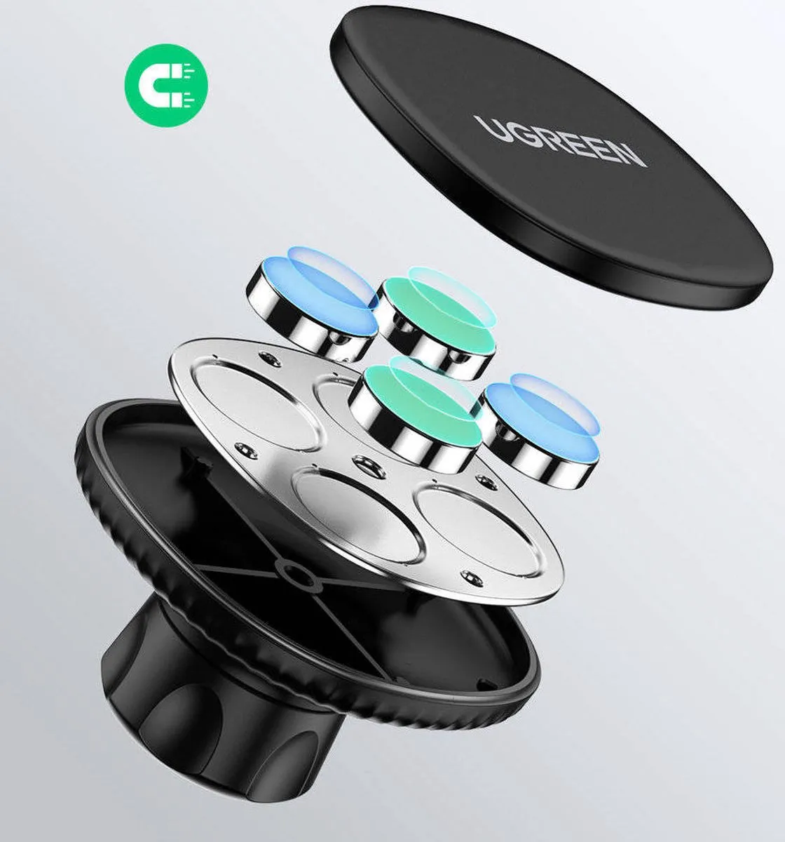 Ugreen Magnetische Dashboard Telefoonhouder 7.2 Inch - Zwart