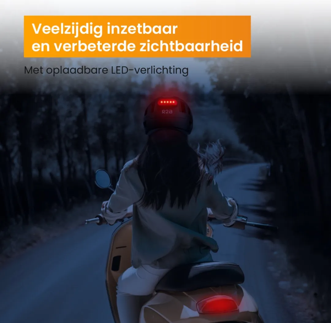 R2B Speed Pedelec Helm XL - Zwart - LED Verlichting