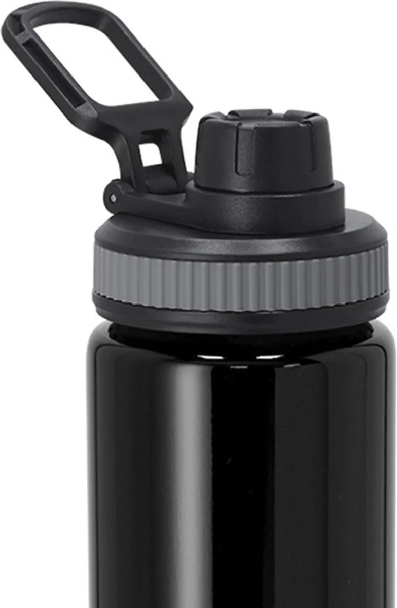 Bellatio Design Fitmaster Waterfles 800ml - Aluminium - Zwart