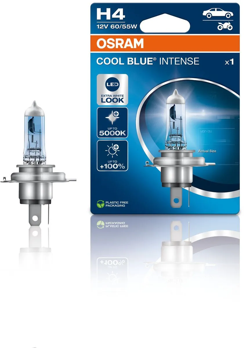 Osram Cool Blue Intense H4 Autolamp 12V 60/55W