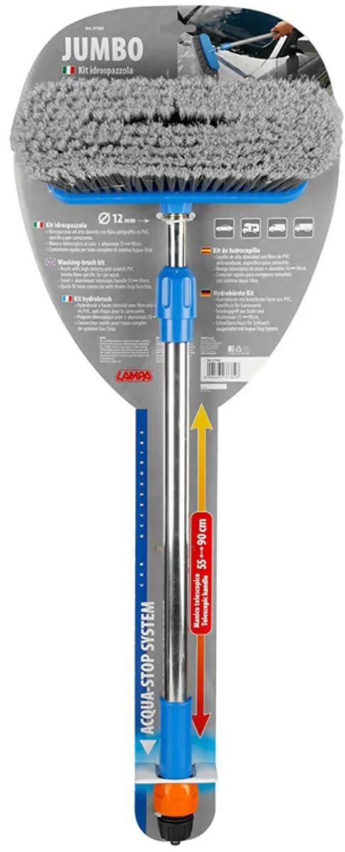 Lampa Jumbo Washing Brush Kit - Telescopische Wasborstel 55-90cm - Blauw