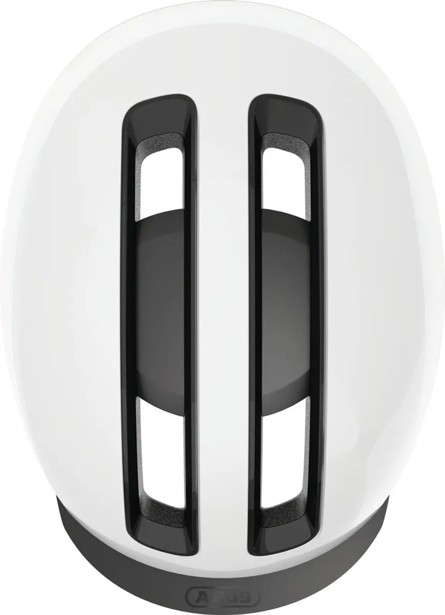 ABUS Hud-Y Fietshelm - M - Glanzend wit - afbeelding 6 van 6