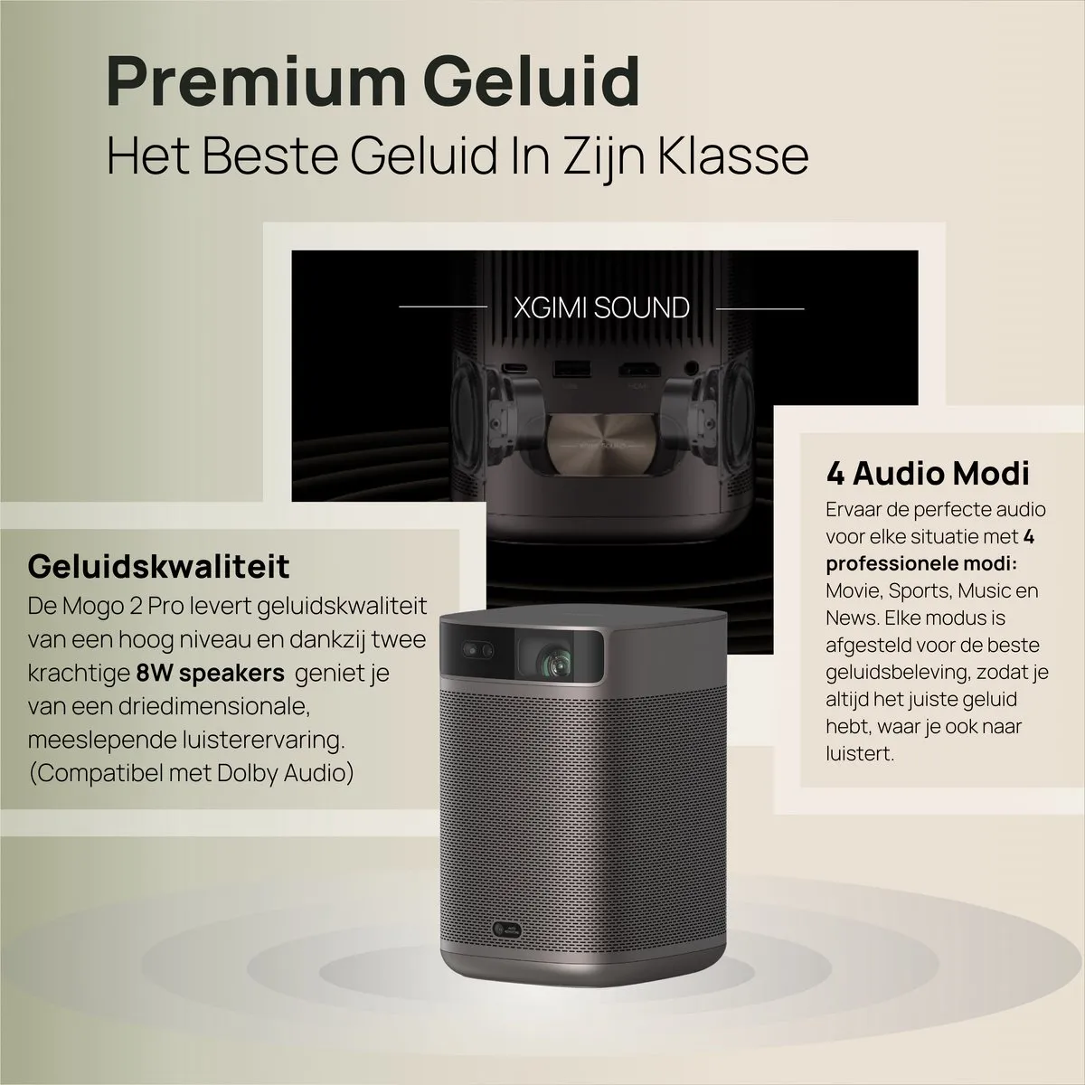 XGIMI MoGo 2 Pro Draagbare Projector - 400 ISO Lumen - Android TV