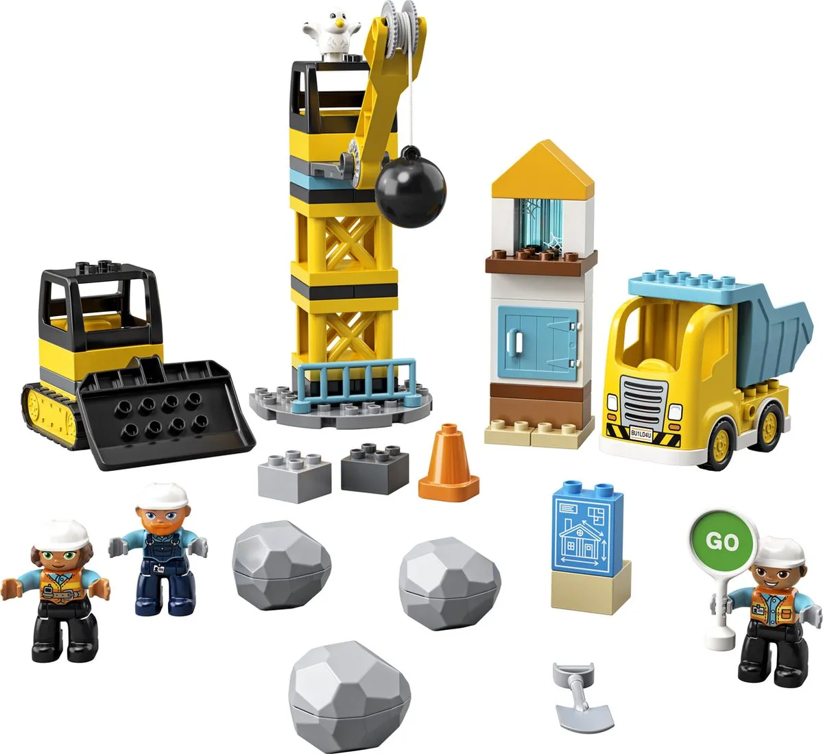 LEGO DUPLO Sloopkogel Afbraakwerken 10932 - 56 Stukken - afbeelding 3 van 6