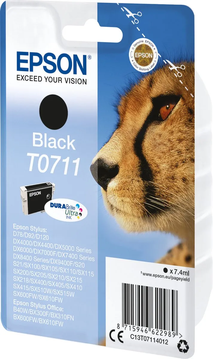 Epson T0711 Inktcartridge Zwart - 245 pagina's