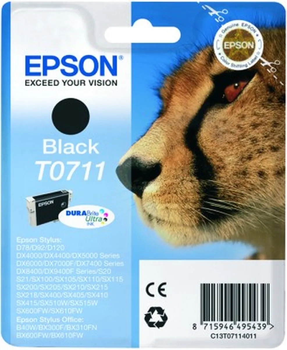 Epson T0711 Inktcartridge Zwart - 245 pagina's