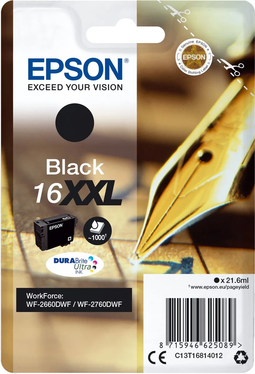 Epson 16XXL C13T16814010 Inktcartridge - Zwart