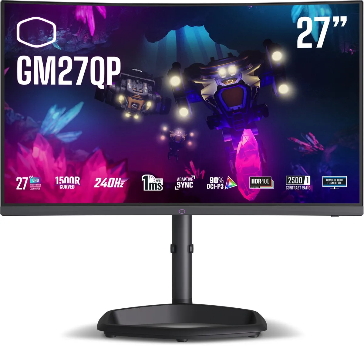 Cooler Master GM27QP-EK Monitor 27" VA Curved 2560x1440 - 240Hz - Zwart
