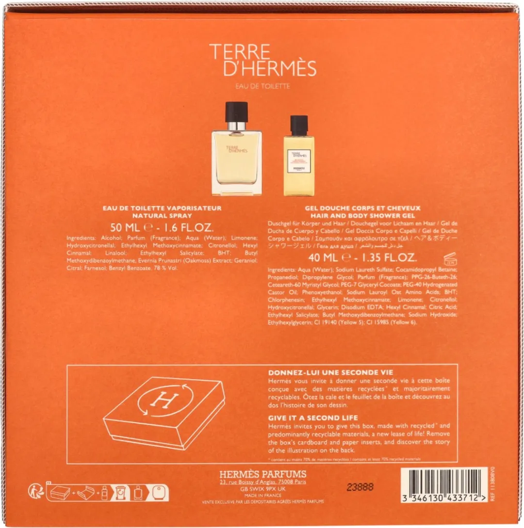 Hermès Terre d'Hermès Eau de Toilette Geschenkset - 2x50ml