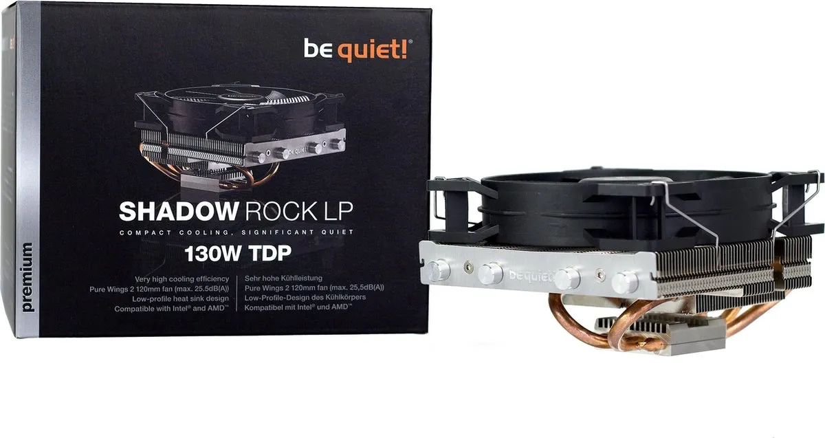 be quiet! SHADOW ROCK LP BK002 CPU-koeler - 12cm ventilator - Zwart/Zilver