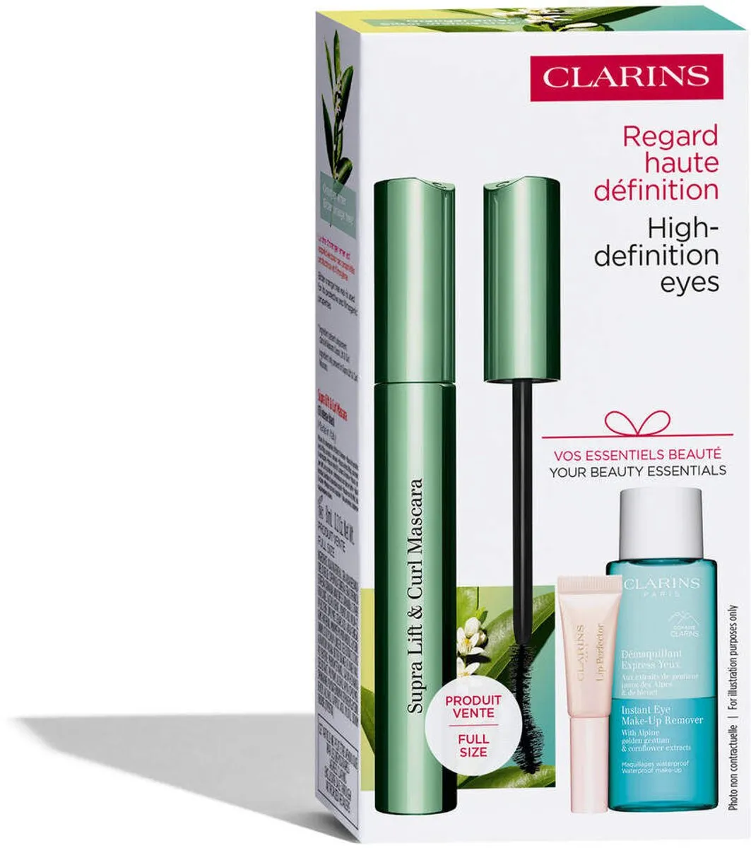 Clarins Supra Lift & Curl Set - 23ml Mascara/Lipgloss/Make-upremover
