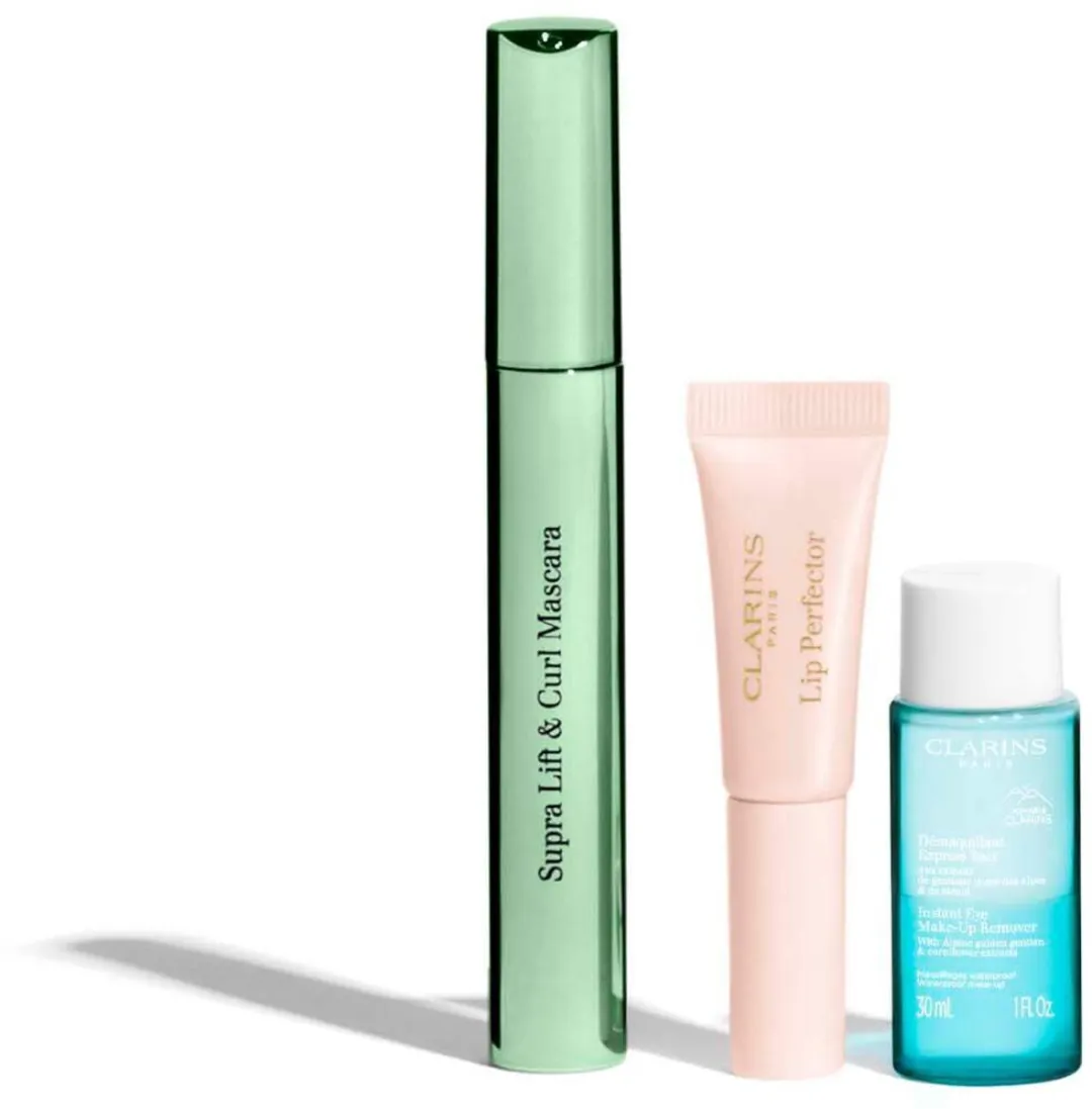 Clarins Supra Lift & Curl Set - 23ml Mascara/Lipgloss/Make-upremover