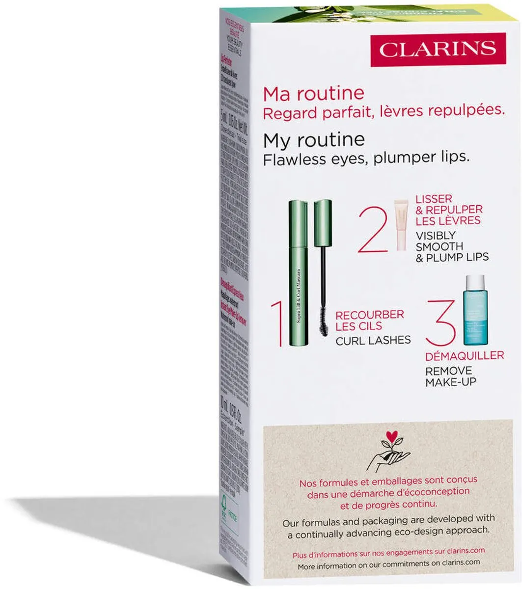 Clarins Supra Lift & Curl Set - 23ml Mascara/Lipgloss/Make-upremover
