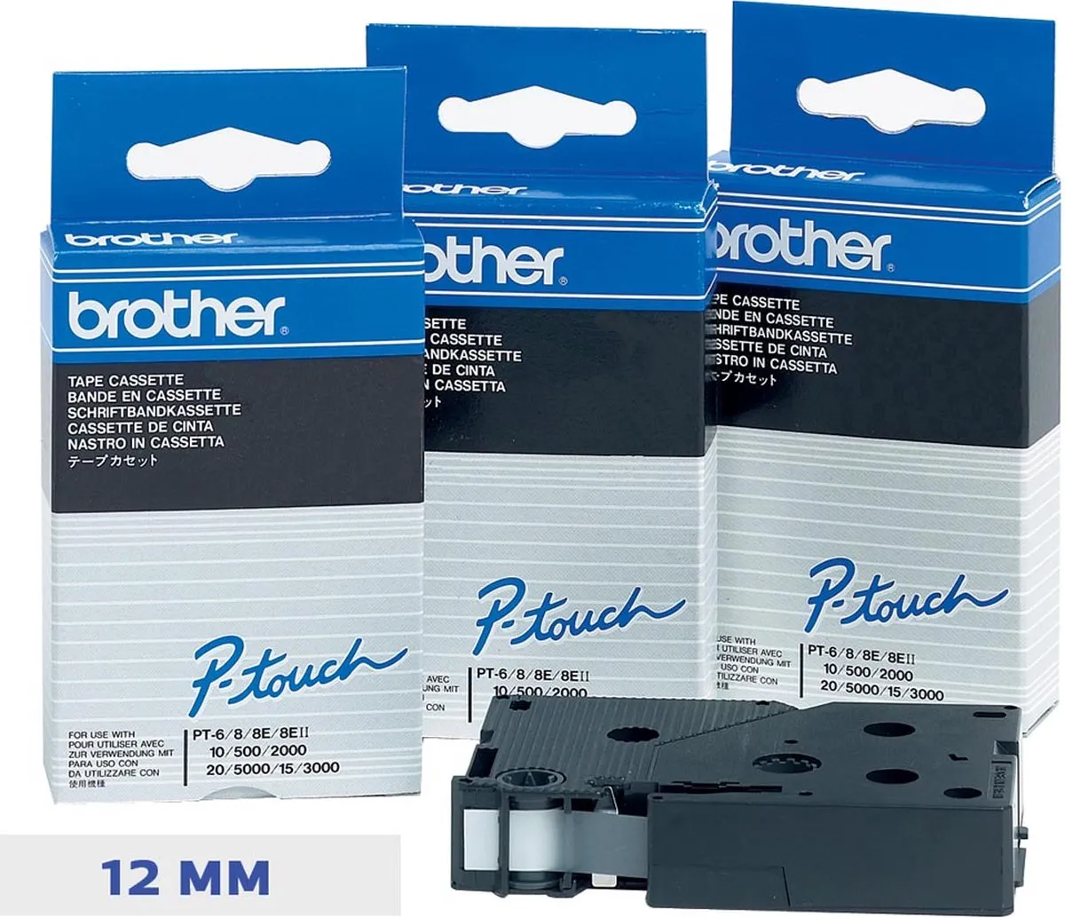 Brother TC-203 Labelcartridge - 7.7ml - Blauw op wit