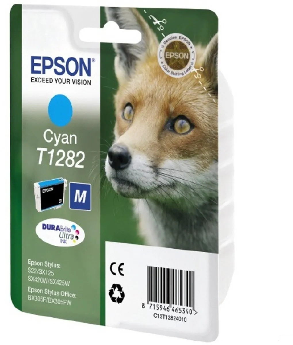 Epson T12824011 C13T12824020 Cyaan Inktcartridge - 3ml
