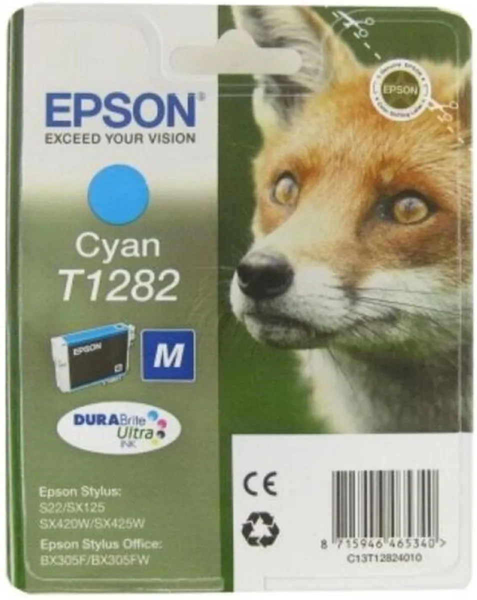 Epson T12824011 C13T12824020 Cyaan Inktcartridge - 3ml