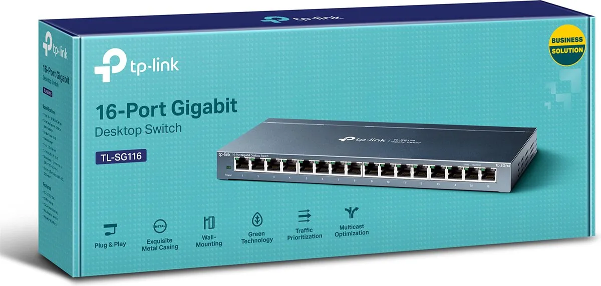 TP-Link TL-SG116 16-Poorts Netwerk Switch - Zwart - afbeelding 6 van 6