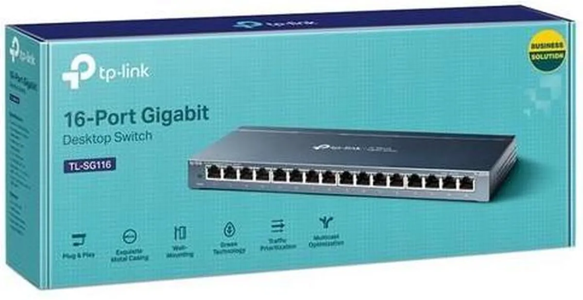 TP-Link TL-SG116 16-Poorts Netwerk Switch - Zwart