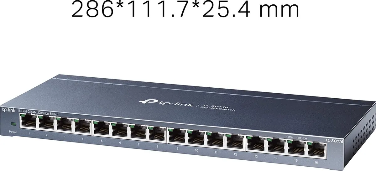TP-Link TL-SG116 16-Poorts Netwerk Switch - Zwart