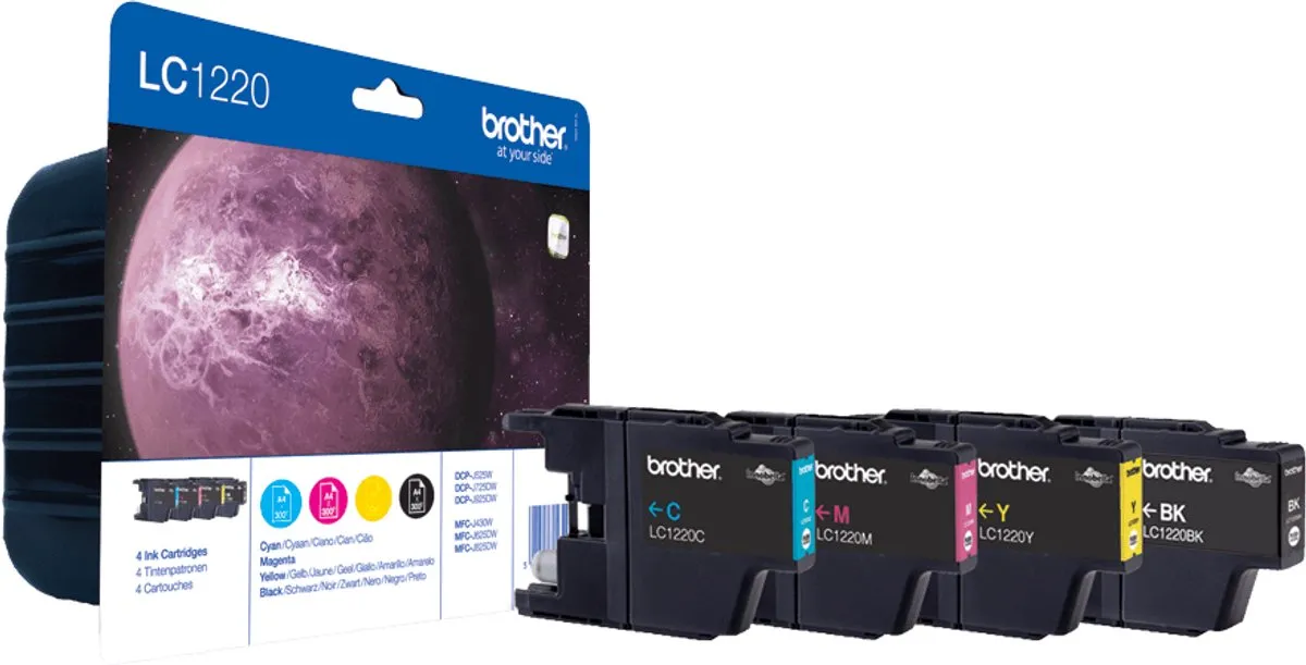 Brother LC-1220 Inktcartridge - 50ml - Zwart/Cyaan/Magenta/Geel