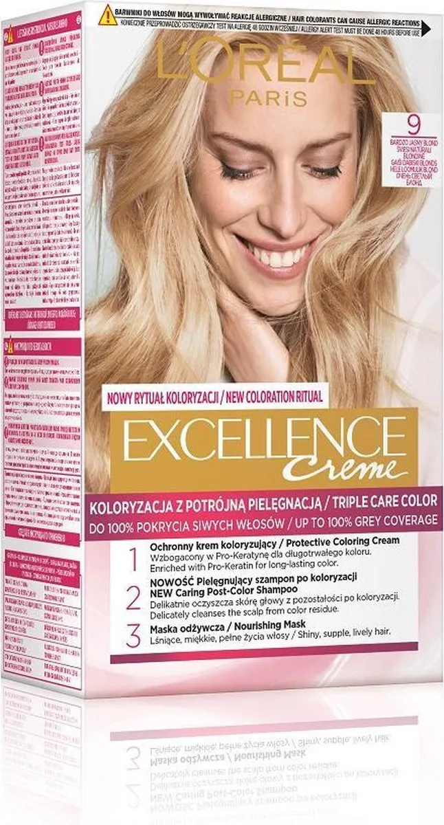 L'Oréal Paris Excellence Crème Haarverf 9 Zeer Helder Blond 1ml