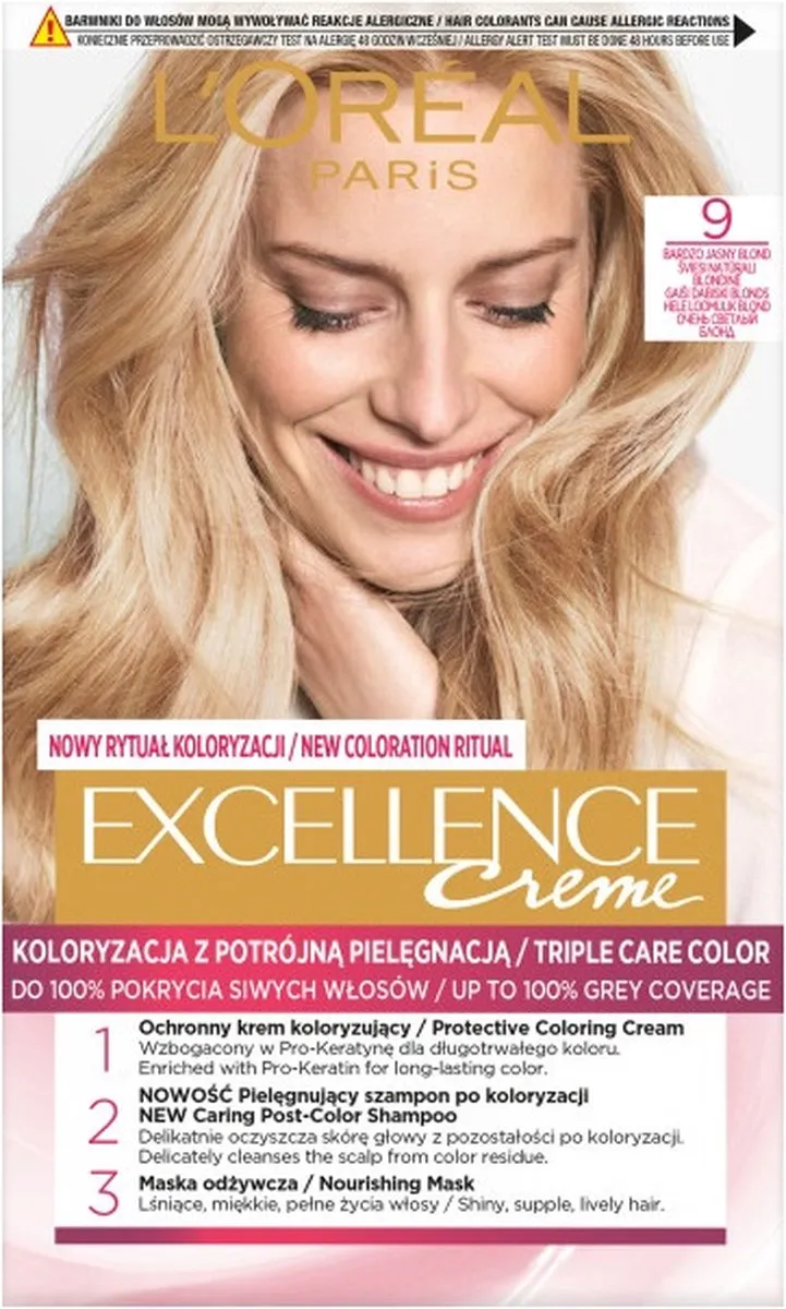 L'Oréal Paris Excellence Crème Haarverf 9 Zeer Helder Blond 1ml