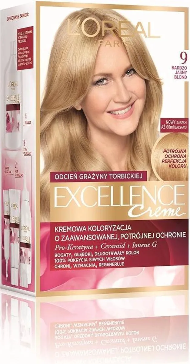 L'Oréal Paris Excellence Crème Haarverf 9 Zeer Helder Blond 1ml