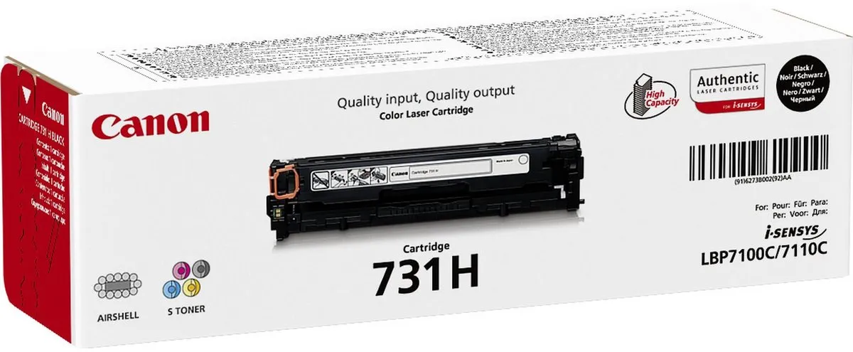 Canon 731H Tonercartridge Zwart - 2400 Pagina's