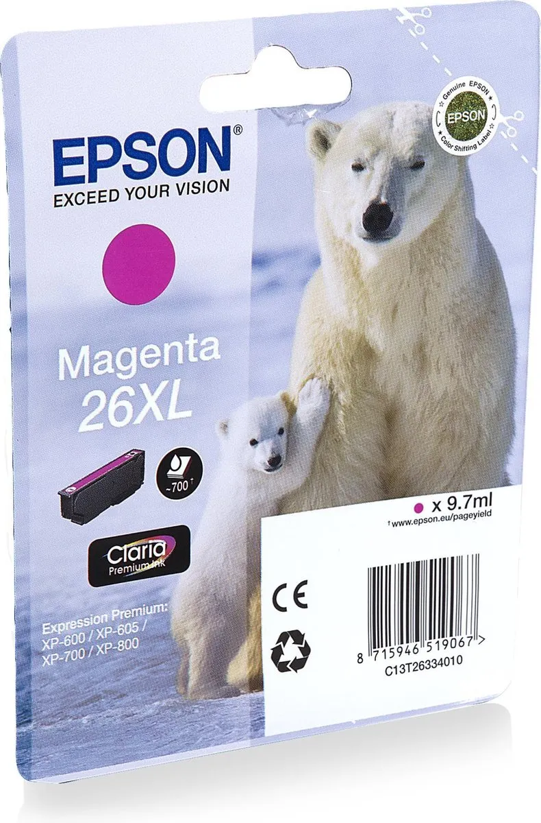 Epson 26XL Magenta Inktcartridge C13T26334010