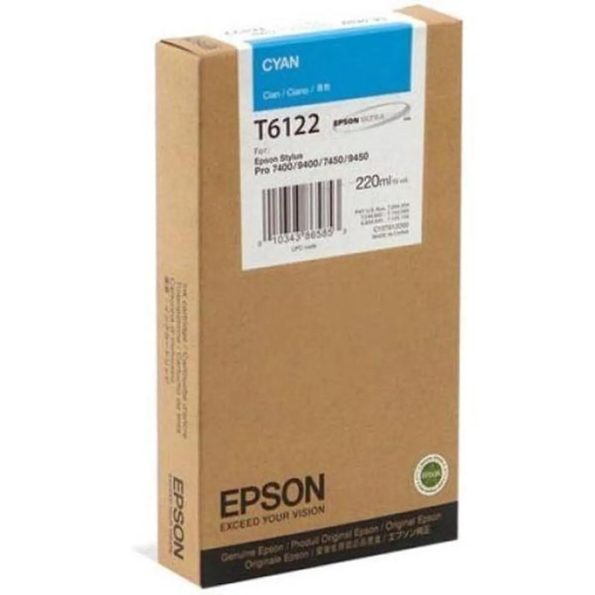 Epson T6122 Cyaan Inktcartridge - 220ml