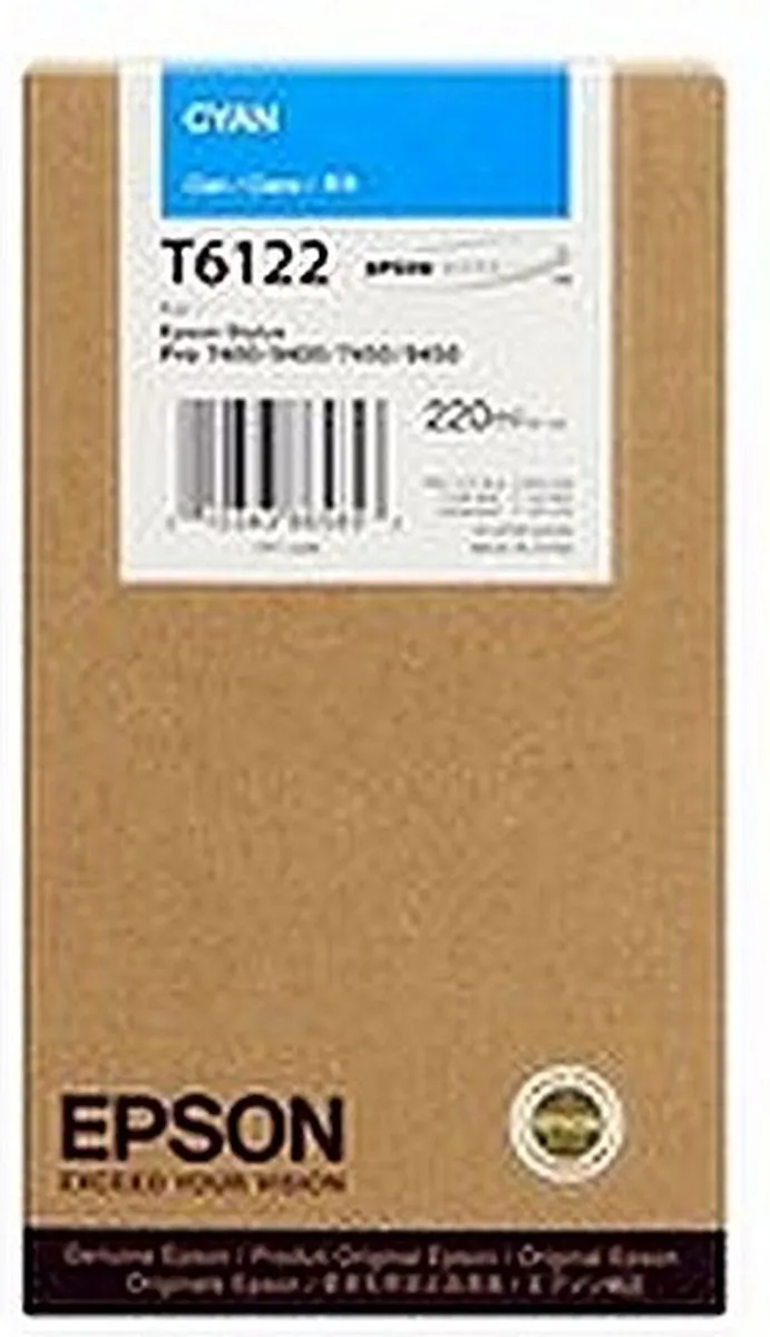 Epson T6122 Cyaan Inktcartridge - 220ml