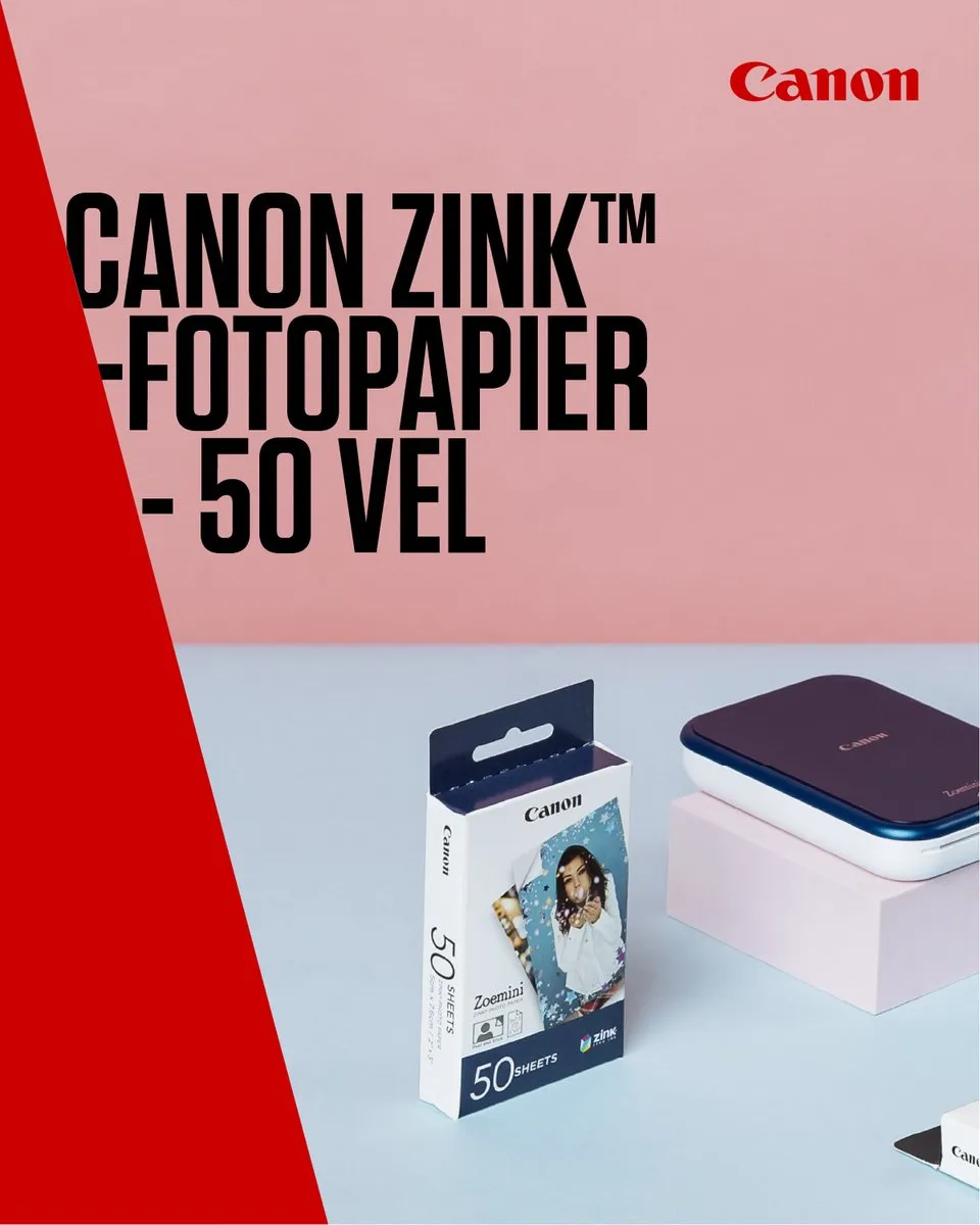 Canon ZINK 50 - Instant fotopapier - Zelfklevend - Voor Zoemini - Origineel - Card formaat - 50 sheets