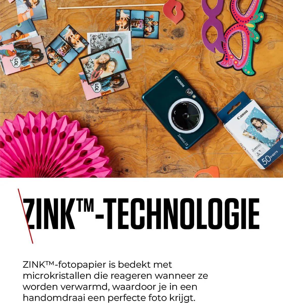 Canon ZINK 50 - Instant fotopapier - Zelfklevend - Voor Zoemini - Origineel - Card formaat - 50 sheets