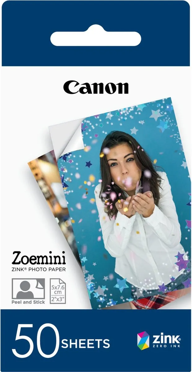 Canon ZINK 50 - Instant fotopapier - Zelfklevend - Voor Zoemini - Origineel - Card formaat - 50 sheets