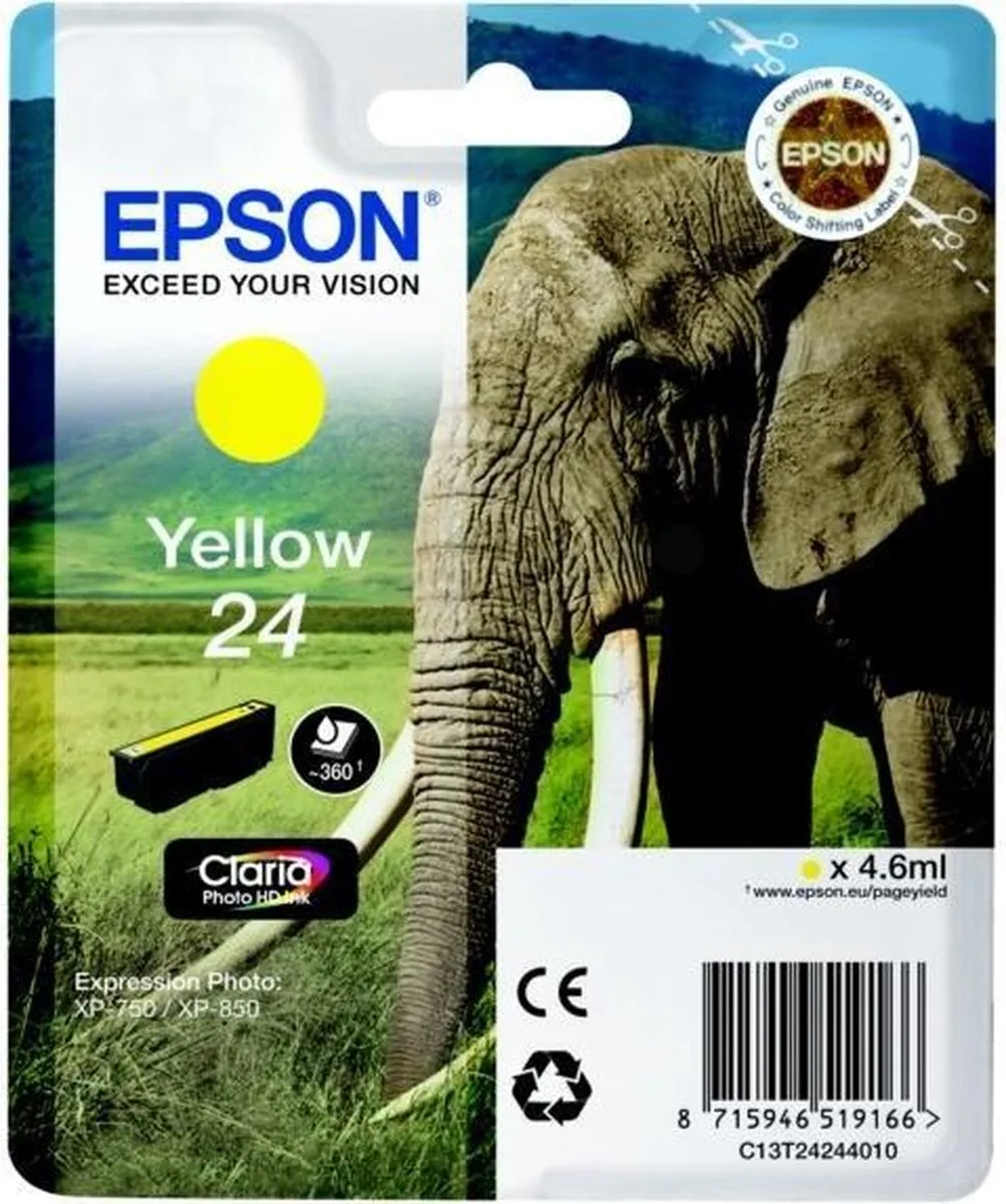 Epson T2424 Claria Photo HD Inktcartridge Geel