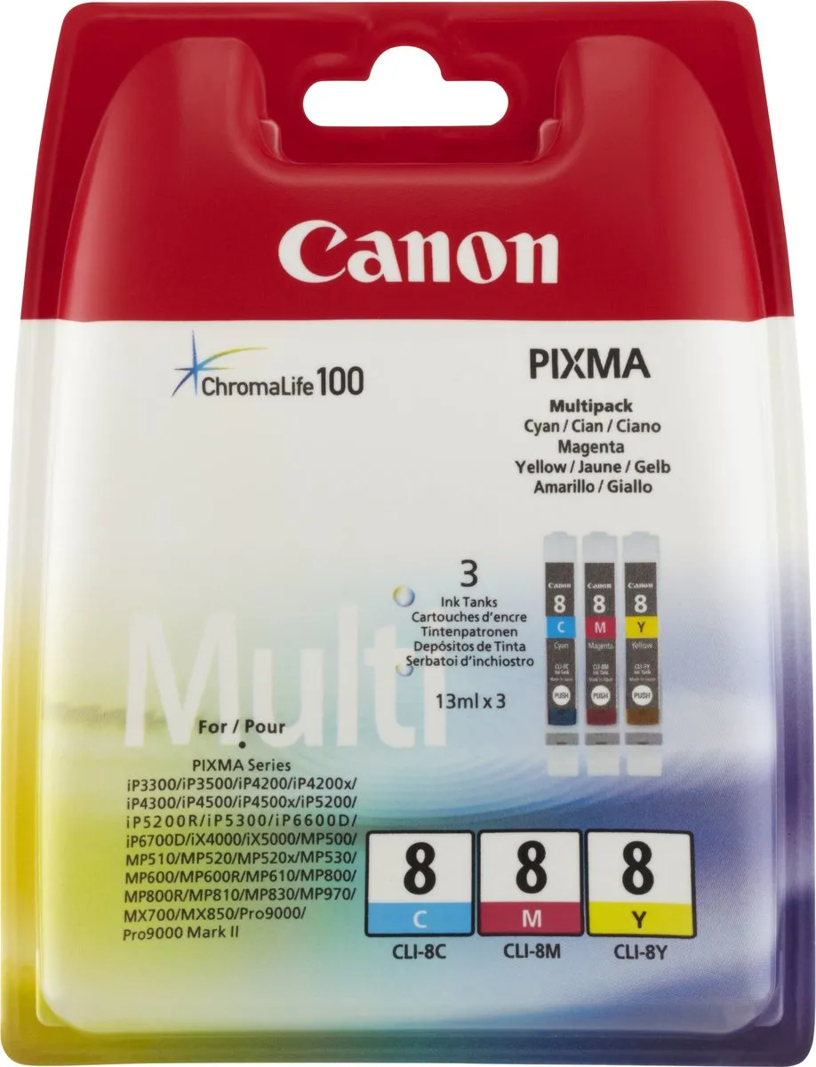 Canon CLI-8CMY Inktcartridge - 13ml - Cyaan/Magenta/Geel