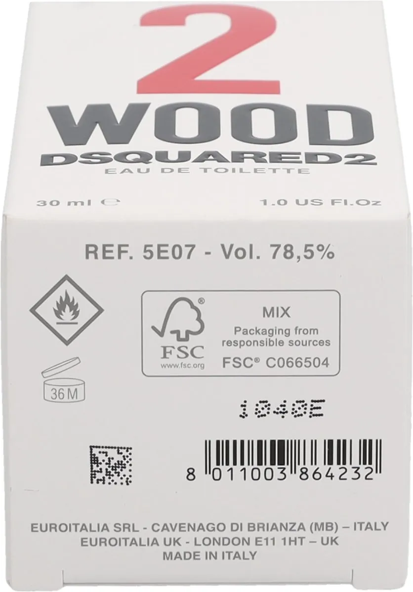 Dsquared2 2 Wood Eau de Toilette 30ml - afbeelding 6 van 6