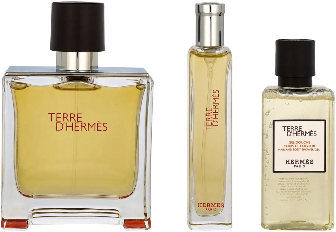 Hermès Terre d'Hermès Giftset - 75ml Parfum + 15ml Parfum + 40ml Showergel