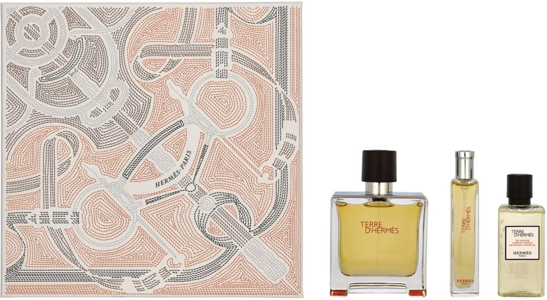 Hermès Terre d'Hermès Giftset - 75ml Parfum + 15ml Parfum + 40ml Showergel
