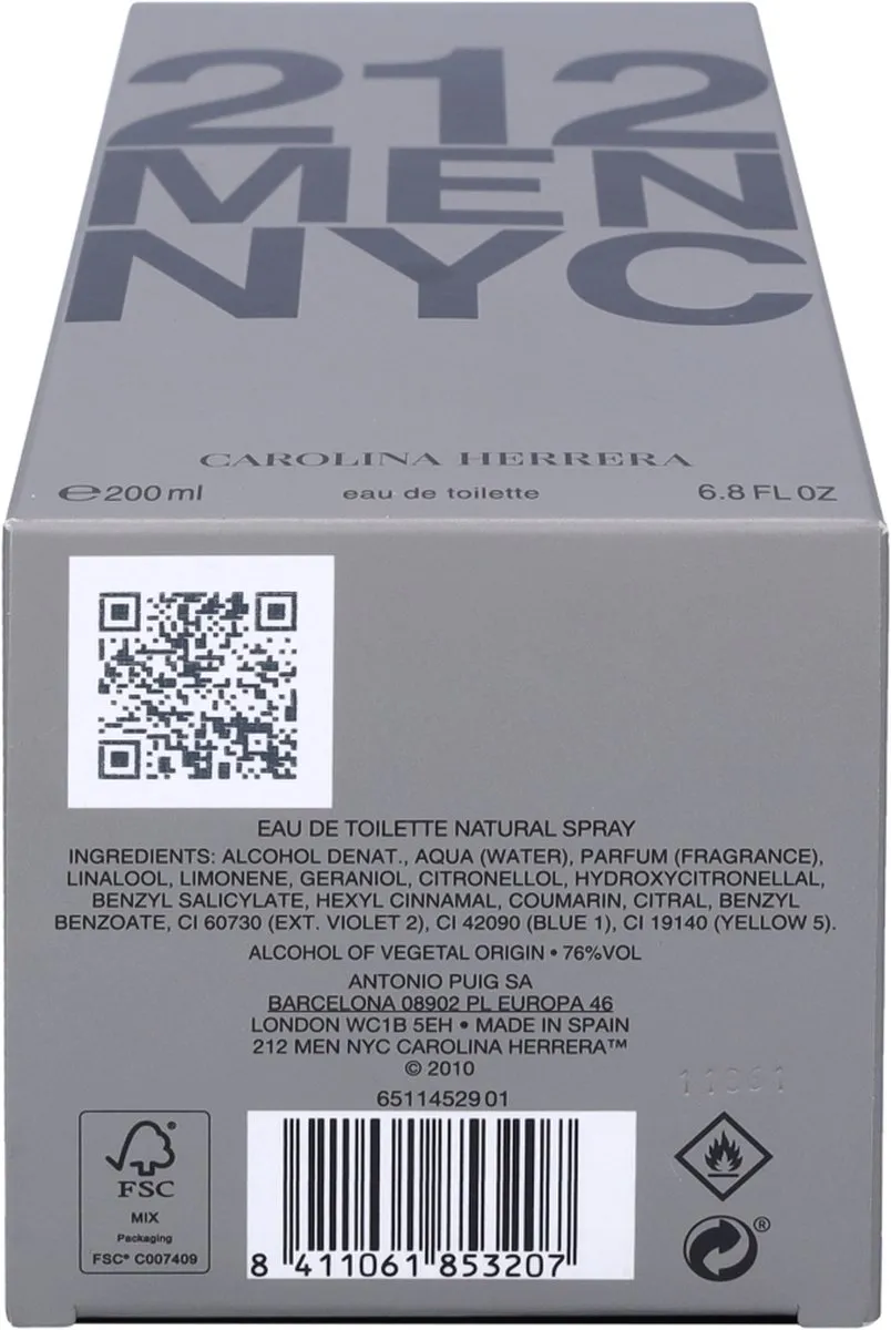 Carolina Herrera 212 Men Eau de Toilette 200ml
