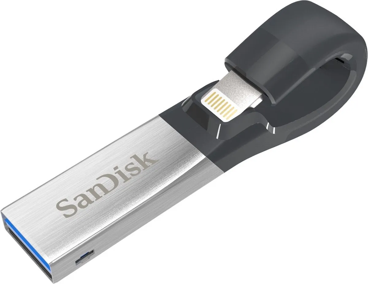 SanDisk iXpand SDIX30C-016G-GN6NN USB-stick 16GB - Zwart/Zilver