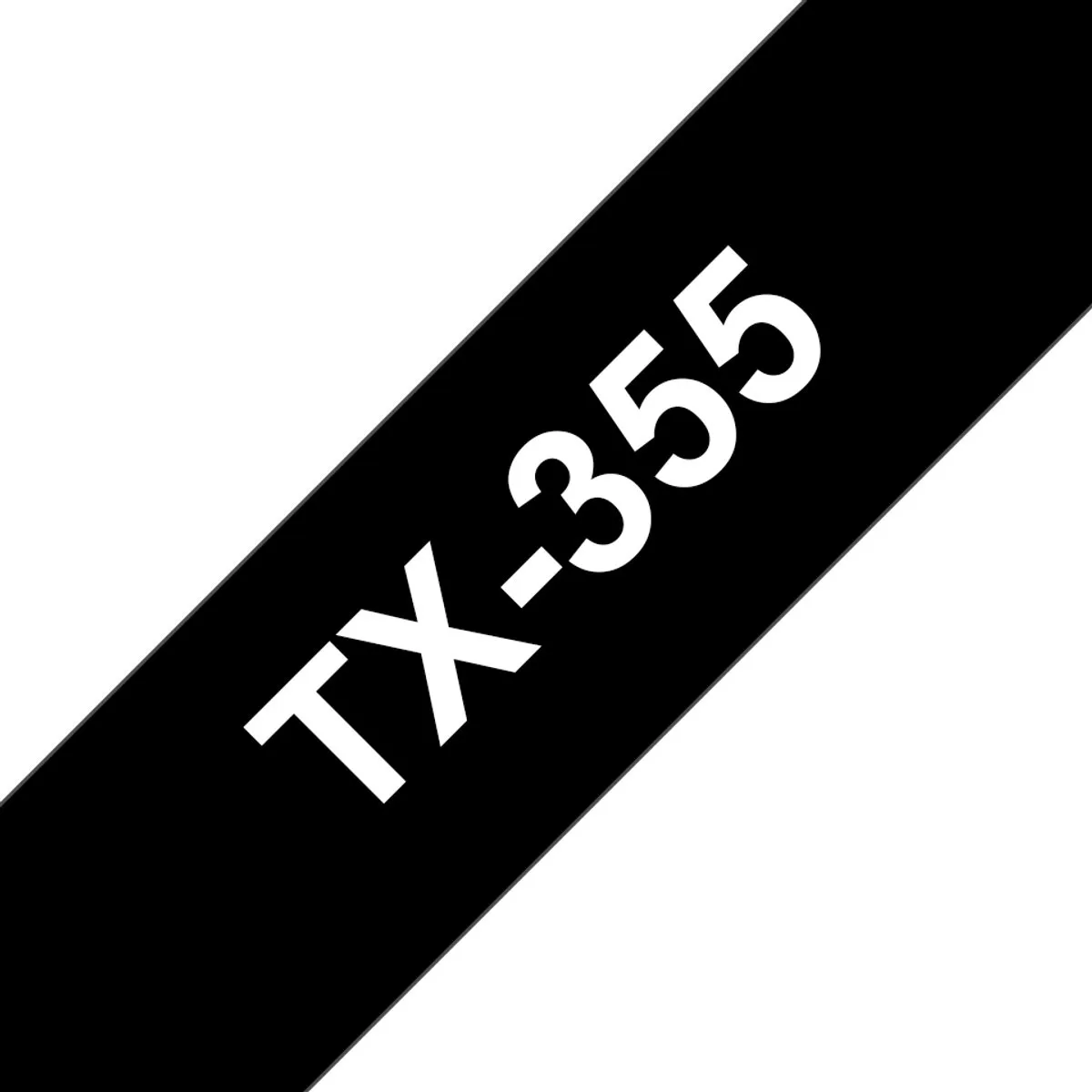 Brother TX-355 Labelrol 24mm Wit op zwart
