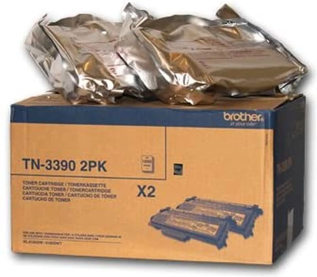 Brother TN-3390TWIN Tonercartridge - 2 Stuks Zwart