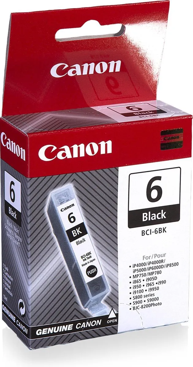 Canon BCI-6 Zwart Inktcartridge - 210 Pagina's