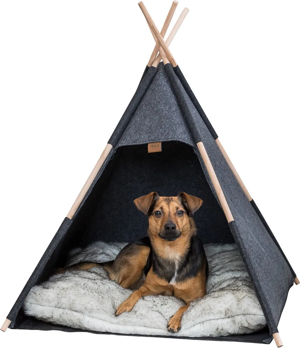 Trixie Schuilplaats Tipi Vilt - Antraciet - afbeelding 3 van 6