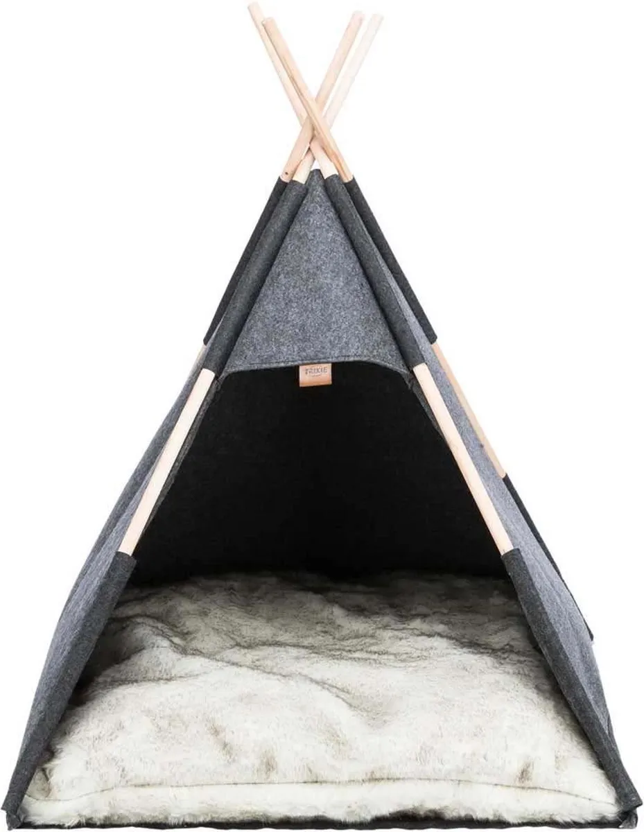 Trixie Schuilplaats Tipi Vilt - Antraciet - afbeelding 5 van 6